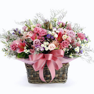 happy birthday flower basket